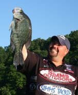 Colby Simms with a giant crappie.