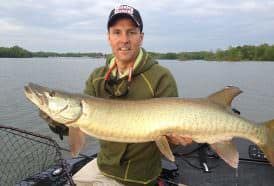 Jim Saric with an early-season reservoir muskie. 