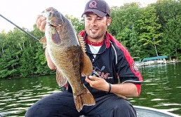 Andrew Ragas with big summer smallmouth bass