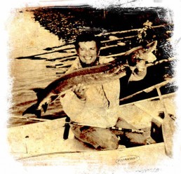 Dan Gapen with the first sturgeon he ever caught.