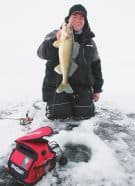 Rapala VMC Group’s Dan Quinn with a nice Mille Lacs walleye. Photo: Roger Cormier