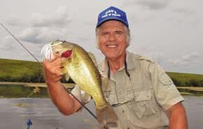 A White Blitz Finesse Jig teamed with a Pearl 3-inch Ripple Shad, fished with a pumping retrieve helped hook this bass. 