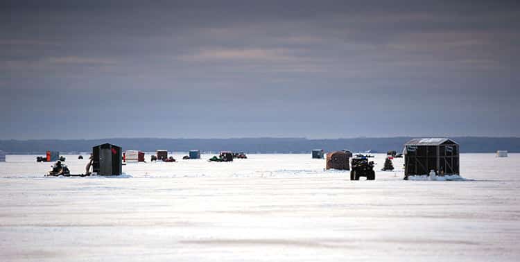 Pike Spearing In Deep Water At Saginaw Bay - Ice Fishing 2024 