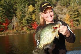 Renne Neustrom is a fine jig fisher, and can go slab-for-slab with husband Tom.