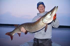 Takasaki’s son-in-law Nate with his first muskie that measured a whopping 49 inches.