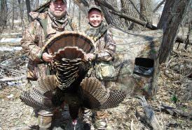 During early season open woods, the use of a blind was a good choice to hide movement and to set up close to the roost for a successful youth hunt in Nebraska.