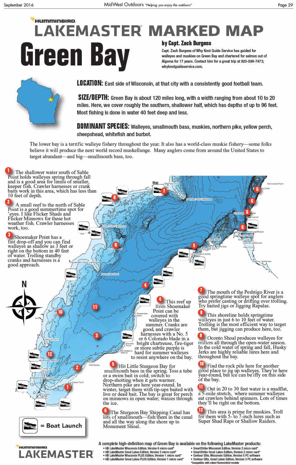 Green Bay Marked Map - MidWest Outdoors