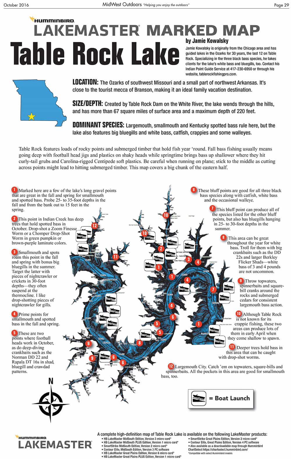 Table Rock Lake Fishing Map Zip Code Map Images And Photos Finder