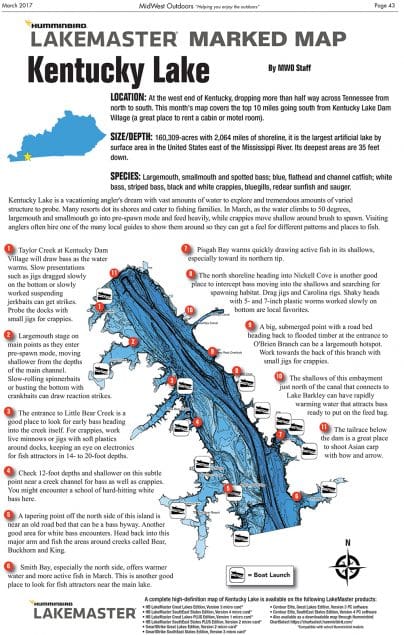 Lake Barkley Fishing Map Kentucky Lake Map | Midwest Outdoors' Marked Fishing Maps