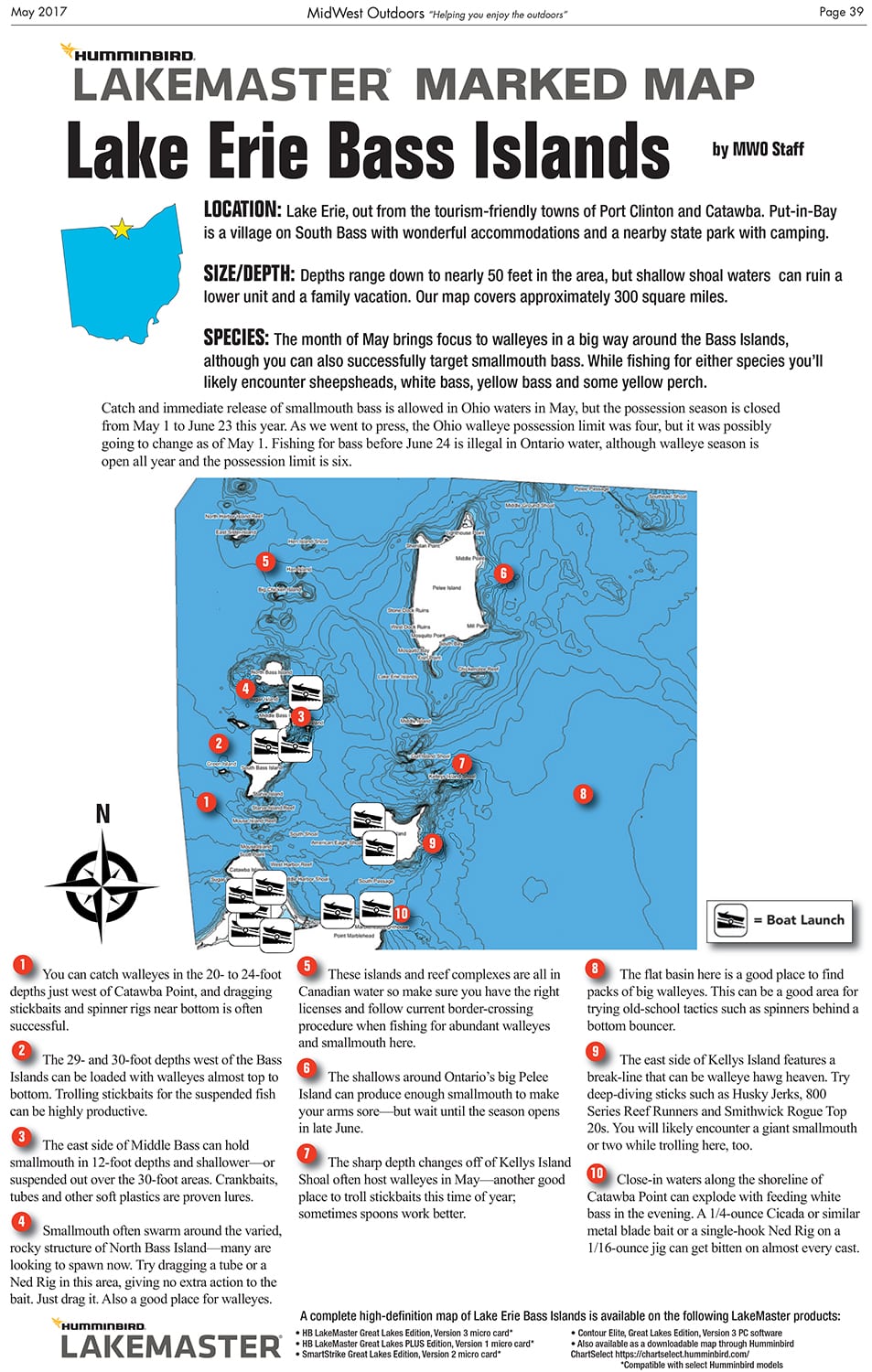 9 Fine-scale map of Lake Erie showing locations of spawning groups