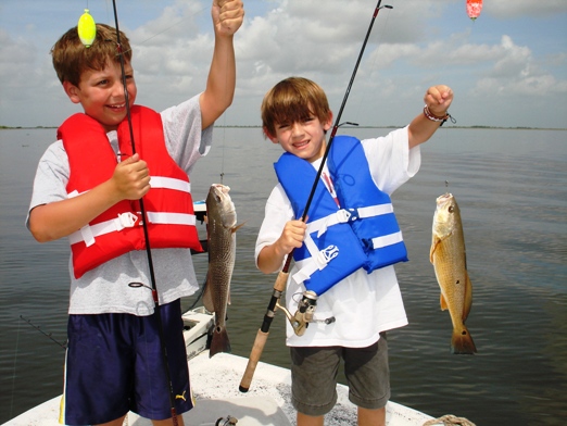 Start children fishing young