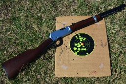 This is a 6-inch Shoot-N-C target used for the first time shooting with the Evil Roy at the 45- and 50-yard lines.