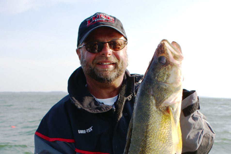 As soon as the ice breaks on the Great Lakes walleyes like this nice hen will show up. Trolling with crankbaits is a great way to find and catch them.