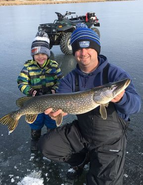 First Ice Fishing season ever; Pike while jigging salted minnows