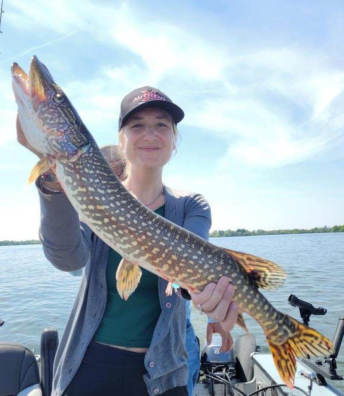 Fishing-Clipart - girl-fishing-at-lake-with-fish-at-end-pole